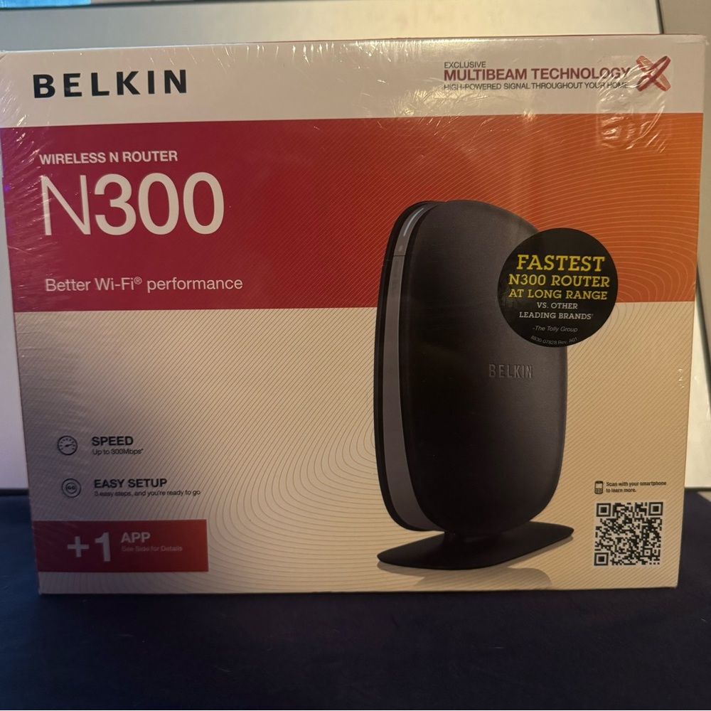 Belkin N300 Wireless N Router New In Box Sealed Multibeam Technology